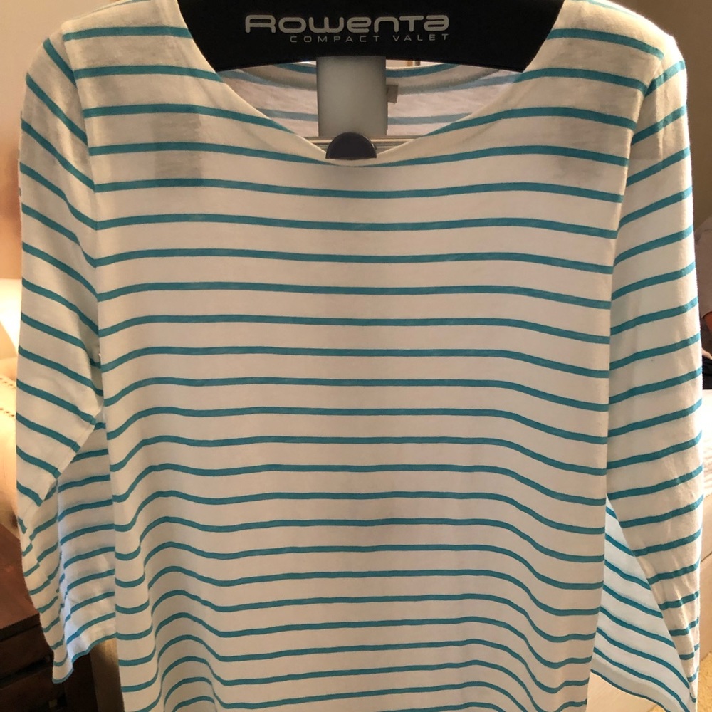 Green & White Striped Shirt